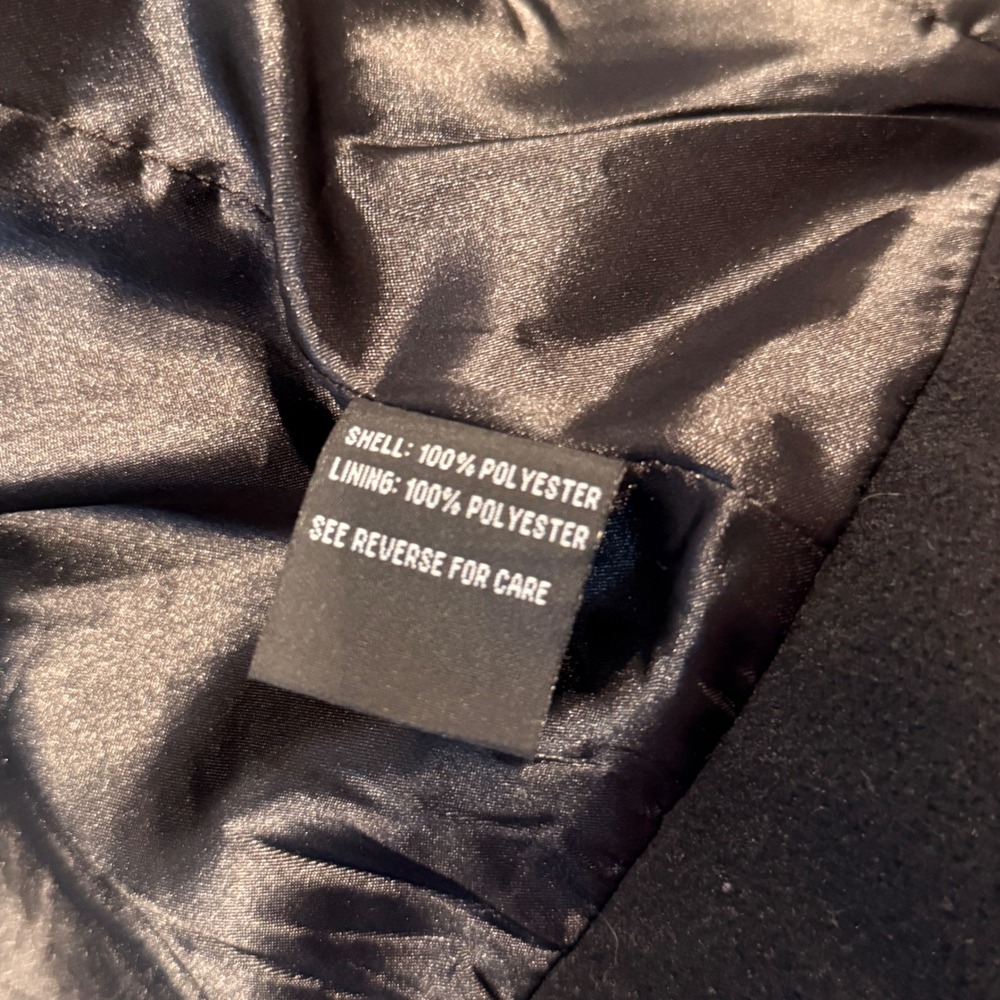 Black Wool Sugarfly Zip Front Jacket Fold Over Collar Utility Pockets - Picture 15 of 16